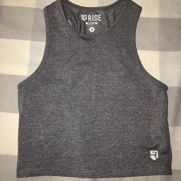 Rise Heater Grey Workout Crop - Picture 1 of 5
